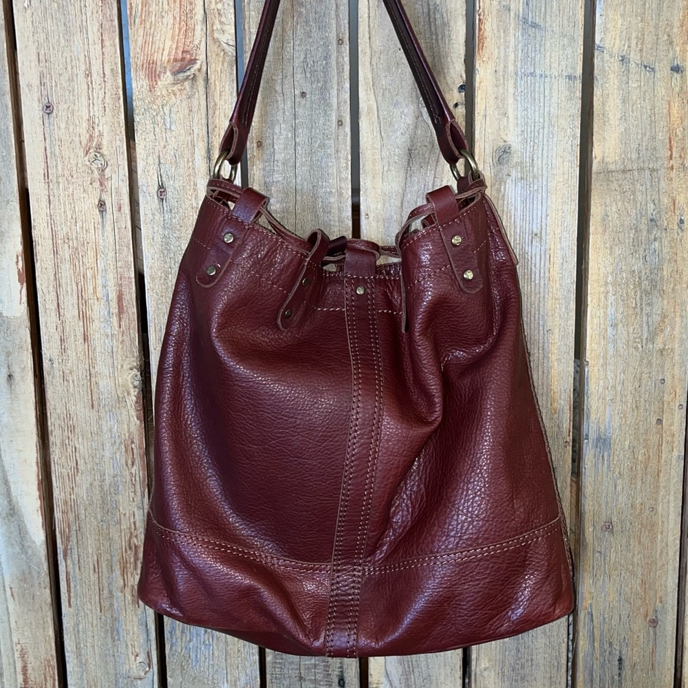 Lucky Brand Deep Wine Leather Shoulder Hobo
